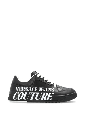 Versace Jeans Couture logo-print leather sneakers - Black