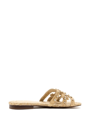 Sam Edelman crystal-embellished woven sandals - Brown