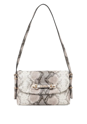 GUESS USA snakeskin-effect chain satchel bag - Grey