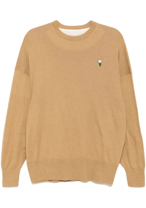 Undercover round next long sleeves tops - Brown