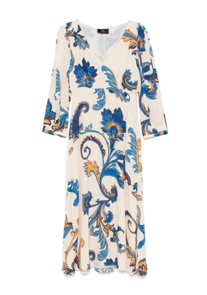 ETRO floral-print midi dress - Neutrals