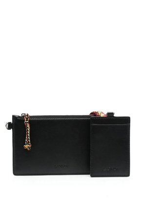 Lanvin logo-debossed leather clutch - Black