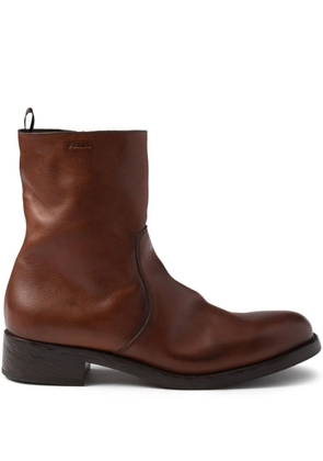 Prada 40mm zip leather boots - Brown