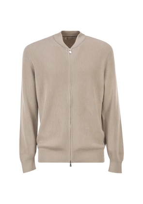 Brunello Cucinelli zipped cotton cardigan - Neutrals