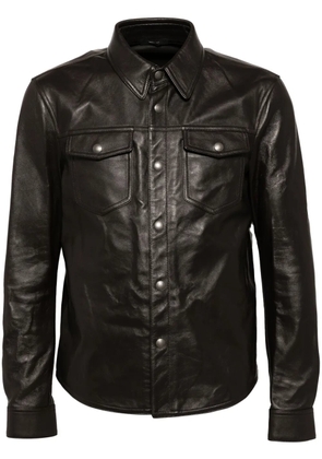 TOM FORD button-up leather jacket - Brown