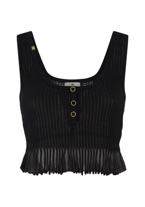 Elisabetta Franchi button-detail top - Black
