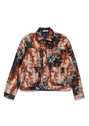 Sunflower abstract-print shirt jacket - Brown