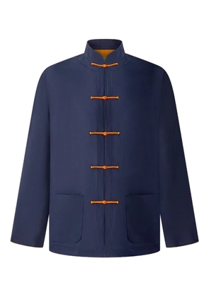 Shanghai Tang stand-up collar silk jacket - Blue