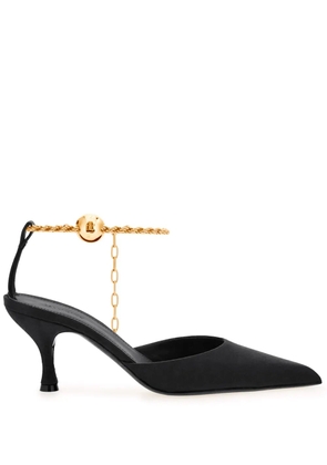 Ferragamo 70mm cable-link chain satin-finish pumps - Black