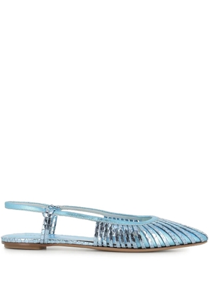 Del Carlo leather ballerina shoes - Blue