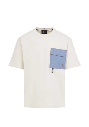 Moncler Grenoble Blend t-shirt with denim pocket - Neutrals