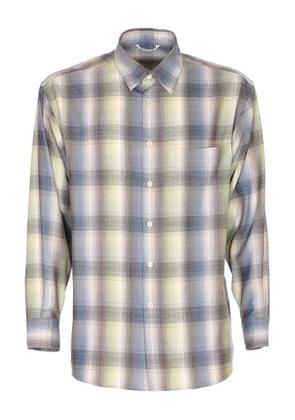 Auralee checked wool shirt - Blue