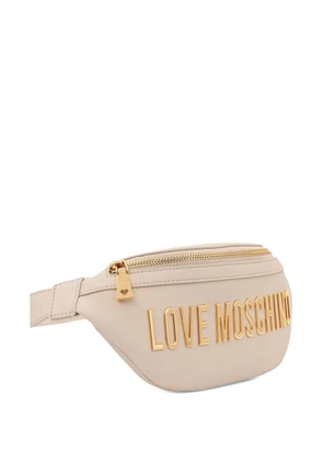 Love Moschino logo-plaque belt bag - Neutrals