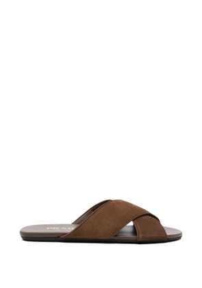 Prada cross-strap sandals - Brown