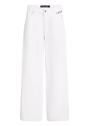 Karl Lagerfeld mid-rise wide-leg jeans - White