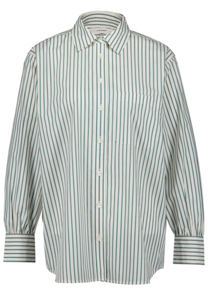 FRAME cutaway collar vertical stripes shirt - Green