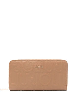 LIU JO embossed zip around wallet - Neutrals