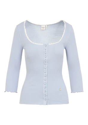 Chloé lace-trimmed button top - Blue