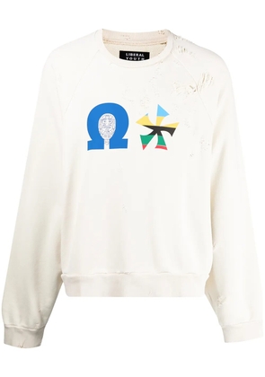 Liberal Youth Ministry distressed-effect sweatshirt - Brown