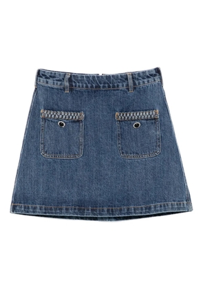 Self-Portrait denim mini skirt - Blue