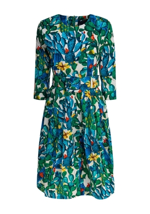 Samantha Sung Rachel cactus-print belted midi dress - Green