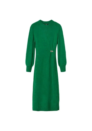 TWINSET gathering brooch midi dress - Green