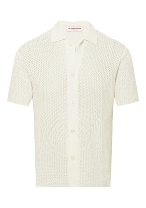 Orlebar Brown chevron-pattern crochet shirt - White