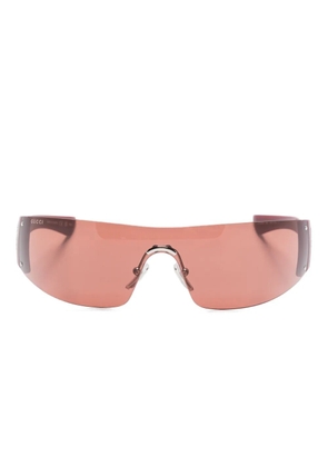 Gucci Eyewear crystal-embellished shield sunglasses - Red