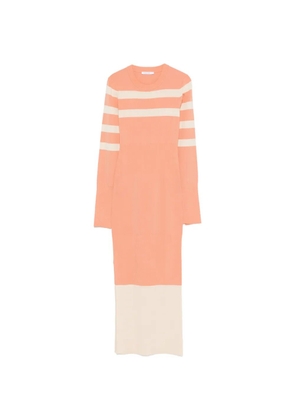 Patrizia Pepe striped two-tone knit dress - Orange