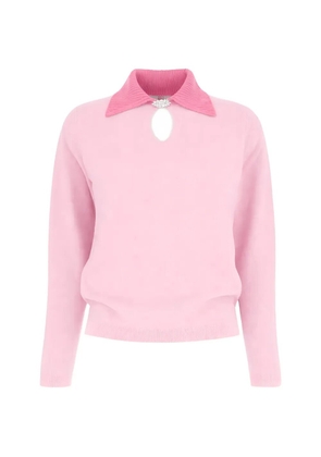 Barrie brooch-detail cashmere sweater - Pink