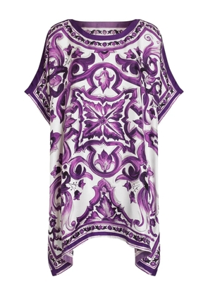 Dolce & Gabbana graphic-print mini dress - White