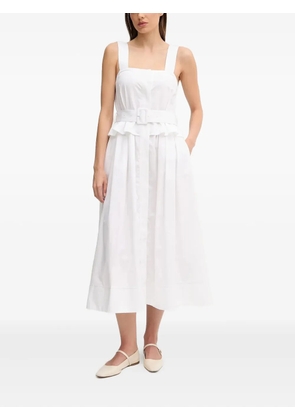 Pedro Del Hierro belted-waist square-neck midi dress - White