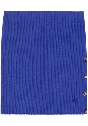 Courrèges ribbed mini skirt - Blue