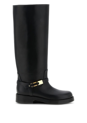 Elisabetta Franchi plaque strap boots - Black