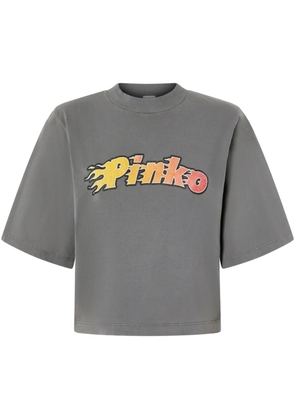 PINKO Flaming-logo T-shirt - Grey