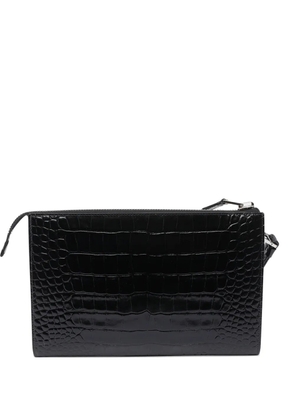 TOM FORD zip-fastening leather clutch bag - Black
