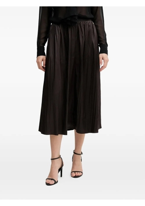 Pedro Del Hierro pleated A-line midi skirt - Brown