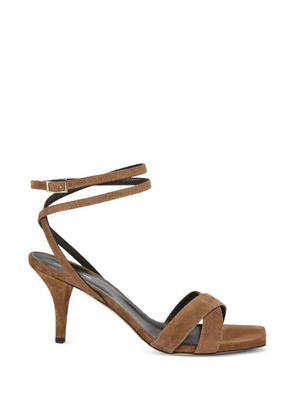 Semicouture criss-cross strap heeled sandals - Brown