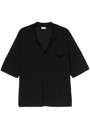 Saint Laurent Cassandre wool polo shirt - Black