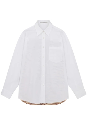 Stella McCartney tiger-print oversized silk shirt - White