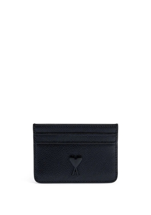 AMI Paris logo-plaque leather cardholder - Black