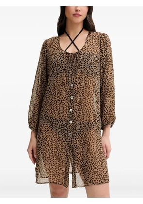 Michael Michael Kors leopard-print button blouse - Brown