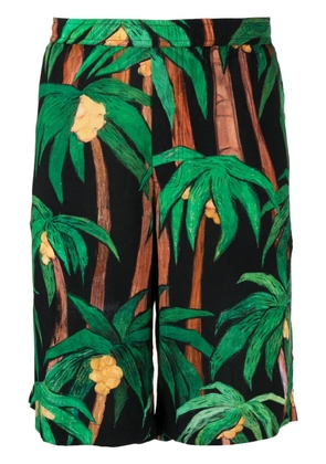 Endless Joy palm tree-print bermuda shorts - Black