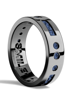 APM Monaco Blue Smile Morse Code ring - Silver