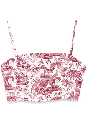 STAUD floral printed tank top - White