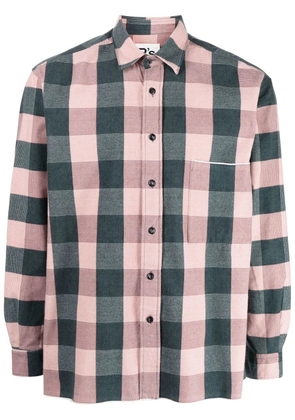 PRESIDENT'S check-print cotton shirt - Pink
