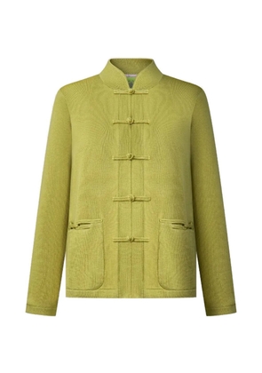 Shanghai Tang knot button pocket cardigan - Yellow