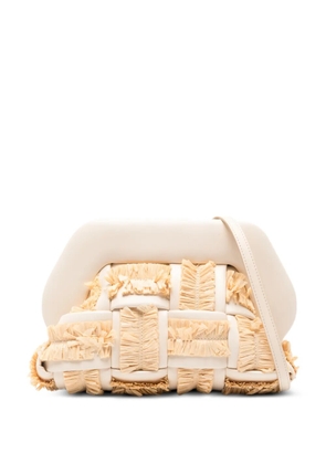 Themoirè medium Bios fringed clutch bag - Neutrals