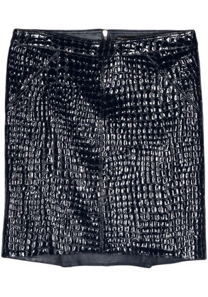 TOM FORD crocodile-embossed leather miniskirt - Blue