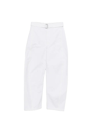 LEMAIRE bleached denim belt trousers - White